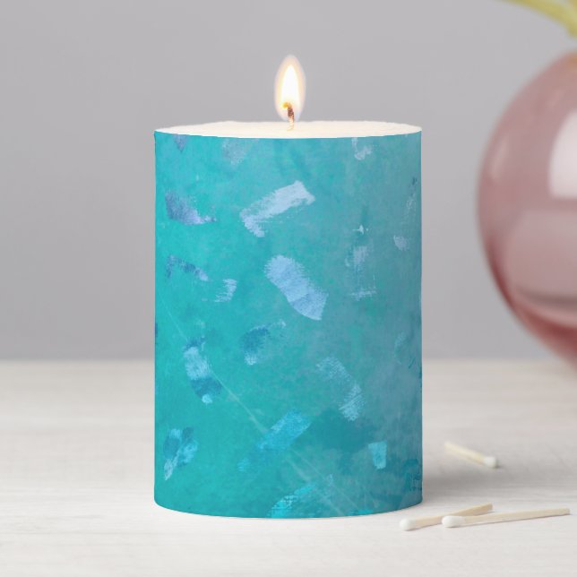Blue Glitter Pillar Candle (In Situ)