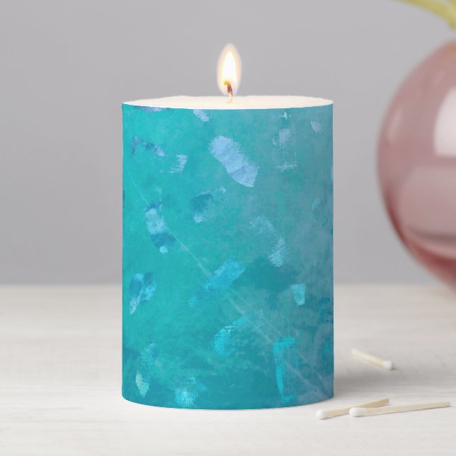 Blue Glitter Pillar Candle (In Situ)