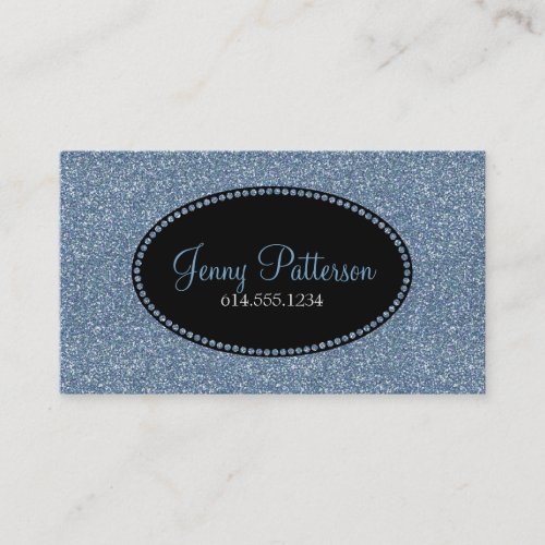 Blue Glitter Pretty Elegant Girly Business Cards