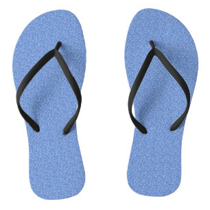 Blue Glitter Print Metallic Wedding bride groom Flip Flops