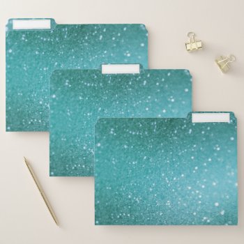 Blue Glitter Printed Faux Foil Shimmer Sparkle File Folder by mensgifts at Zazzle