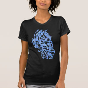 Blue Glitter Seahorse Butterfly T-Shirt