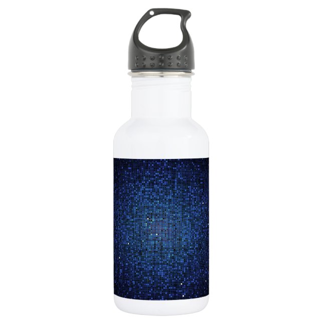 Blue Glitter Sequin Disco 32. oz. Stainless Steel Water Bottle (Front)