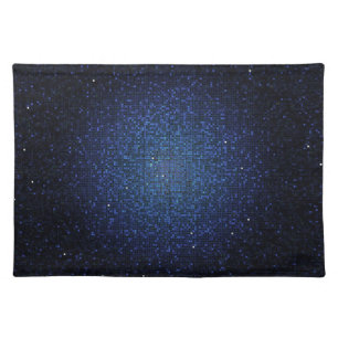 Blue Glitter Sequin Disco Glitz Pattern Placemat