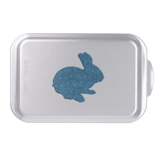 Blue Glitter Silhouette Easter Bunny Cake Pan