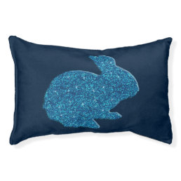 Blue Glitter Silhouette Easter Bunny Dog Bed