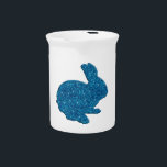 Blue Glitter Silhouette Easter Bunny Pitcher<br><div class="desc">Complement your dining room or kitchen and freshen up your table's look with this decorative and functional pitcher. An elegant way to serve water, milk, juice or iced tea at any meal or use it to hold utensils, brushes, or a bouquet on the table. Ideal for both indoor and outdoor...</div>