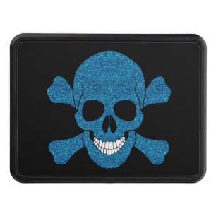 Blue Glitter Skull And Crossbones Hitch Cover