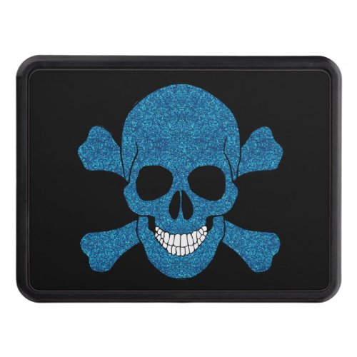 Blue Glitter Skull And Crossbones Hitch Cover