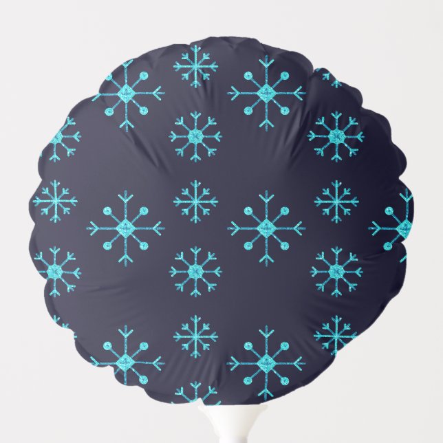 Blue Glitter Snowflakes Balloon (Front)