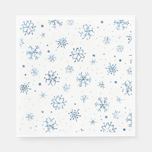 Blue Glitter Snowflakes  Napkins