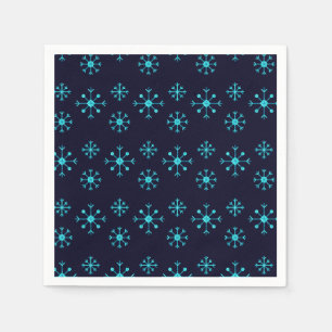 Blue Glitter Snowflakes Napkins