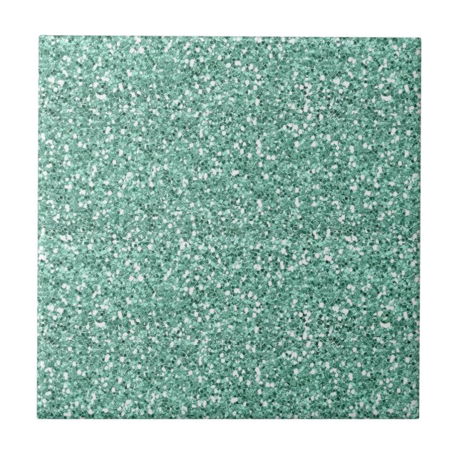 Blue glitter sparkle ceramic tile (Front)