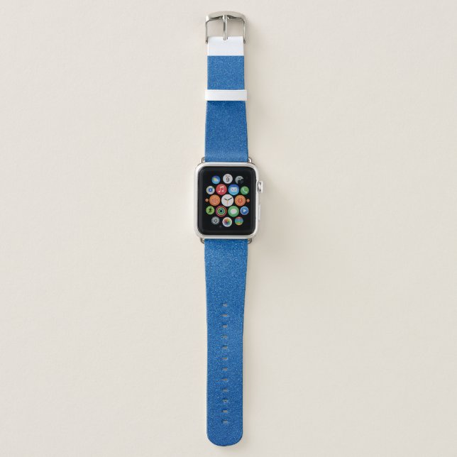 Blue Glitter, Sparkle, Glitter Background Apple Watch Band (Front)