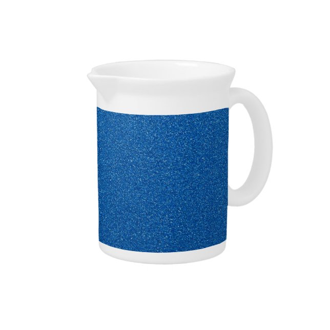 Blue Glitter, Sparkle, Glitter Background Beverage Pitcher (Right)