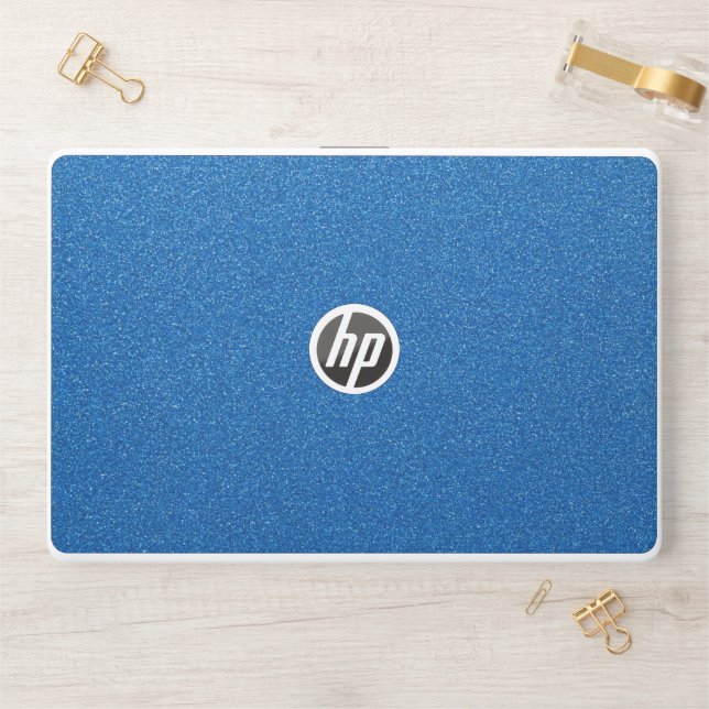 Blue Glitter, Sparkle, Glitter Background HP Laptop Skin (Desk)