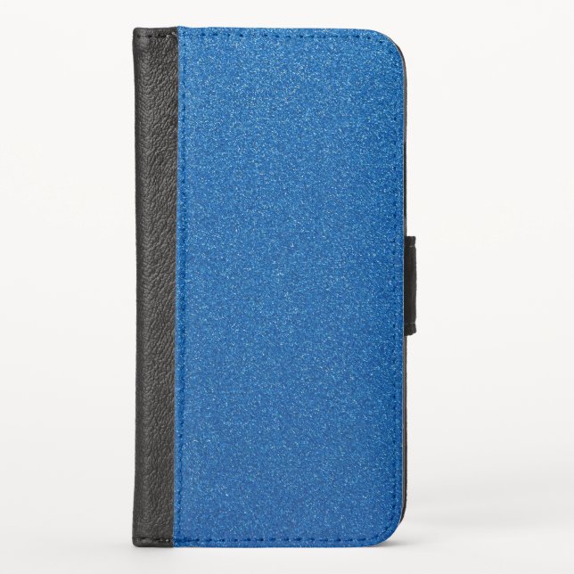 Blue Glitter, Sparkle, Glitter Background iPhone Wallet Case (Front)