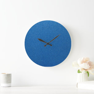 Blue Glitter, Sparkle, Glitter Background Large Clock