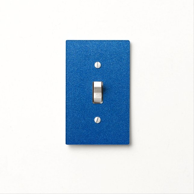 Blue Glitter, Sparkle, Glitter Background Light Switch Cover (In Situ)