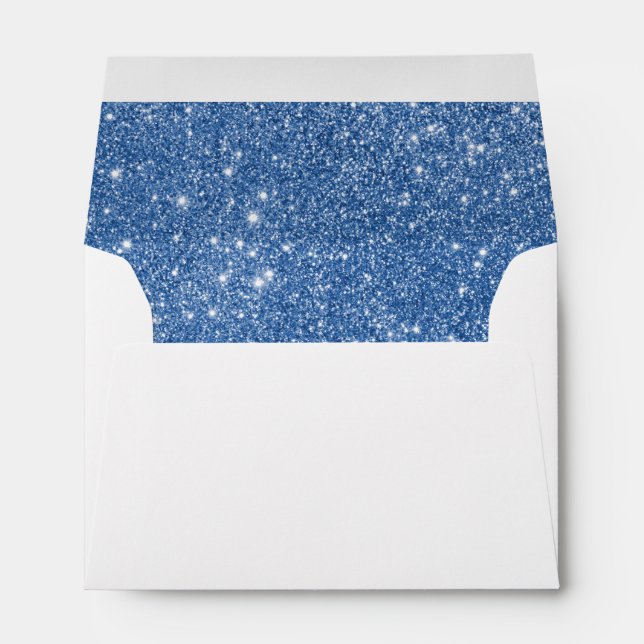 Blue Glitter Sparkles Envelope (Back (Bottom))