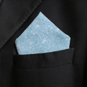 Blue Glitter Sparkling Shiny Pocket Square Wedding Bandana