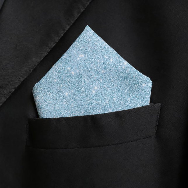 Blue Glitter Sparkling Shiny Pocket Square Wedding Bandana (Creator Uploaded)