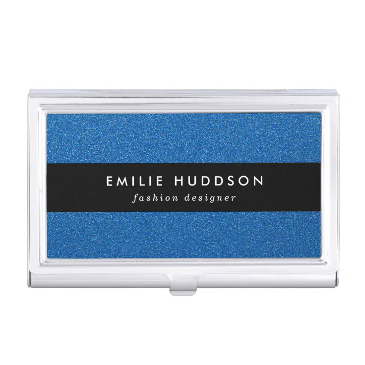 Blue Glitter, Sparkly, Glitter Background Business Card Case Zazzle