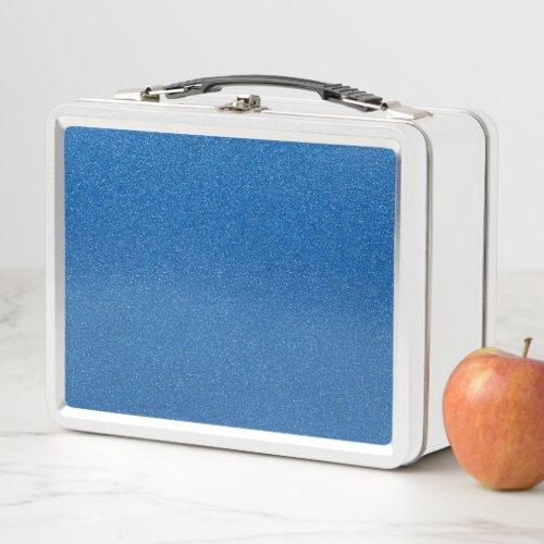 Blue Glitter Sparkly Glitter Background Metal Lunch Box