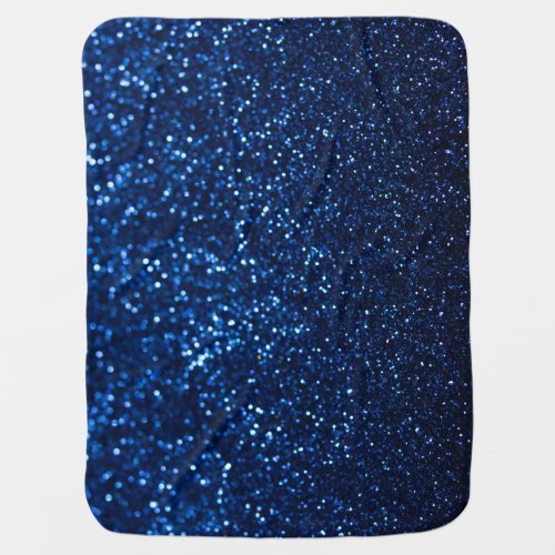 Blue Glitter Texture Festive Sparkle Baby Blanket