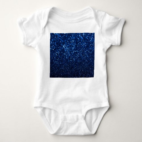 Blue Glitter Texture Festive Sparkle Baby Bodysuit
