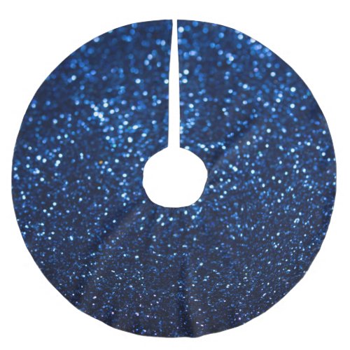 Blue Glitter Texture Festive Sparkle Brushed Polyester Tree Skirt