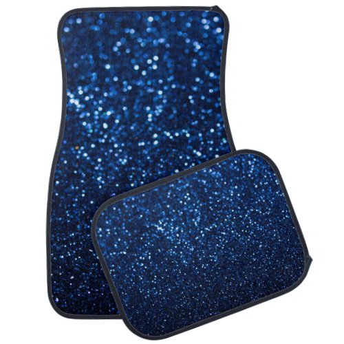 Blue Glitter Texture Festive Sparkle Car Floor Mat