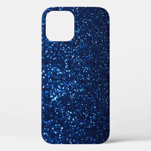 Blue Glitter Texture Festive Sparkle iPhone 12 Case
