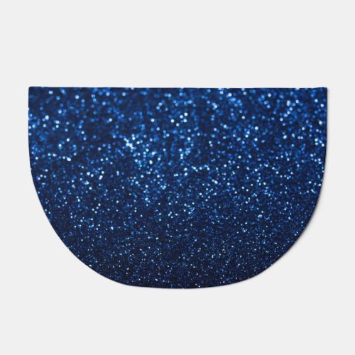 Blue Glitter Texture Festive Sparkle Doormat
