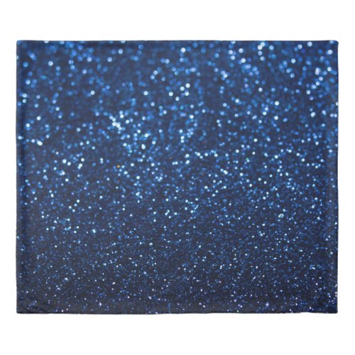 Blue Glitter Texture Festive Sparkle Duvet Cover