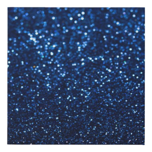 Blue Glitter Texture Festive Sparkle Faux Canvas Print