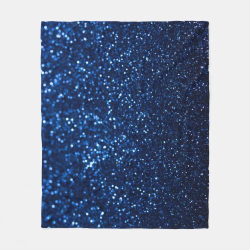 Blue Glitter Texture Festive Sparkle Fleece Blanket