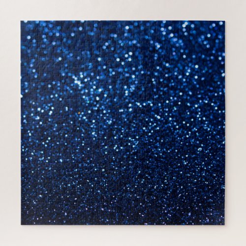 Blue Glitter Texture Festive Sparkle Jigsaw Puzzle