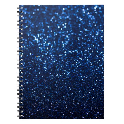 Blue Glitter Texture Festive Sparkle Notebook