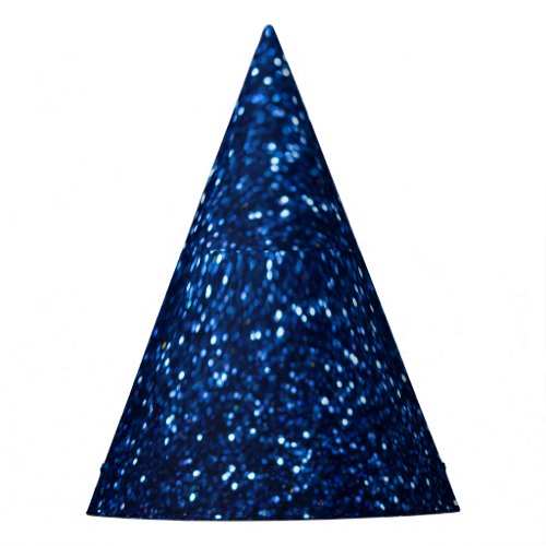 Blue Glitter Texture Festive Sparkle Party Hat