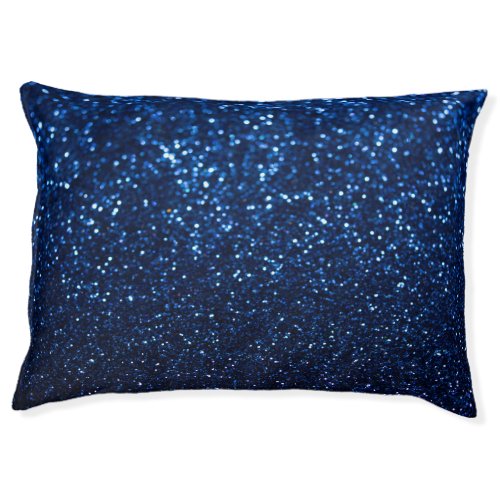 Blue Glitter Texture Festive Sparkle Pet Bed