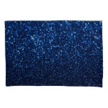 Blue Glitter Texture Festive Sparkle Pillow Case
