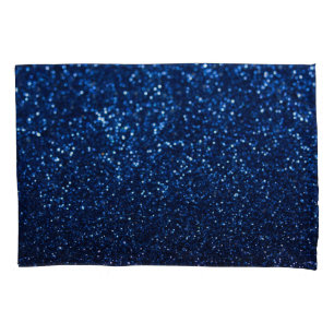 Blue Glitter Texture Festive Sparkle Pillow Case