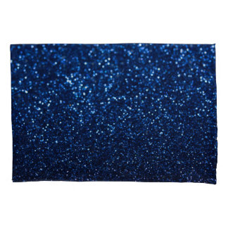 Blue Glitter Texture Festive Sparkle Pillow Case