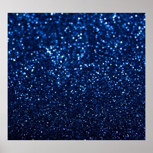 Blue Glitter Texture Festive Sparkle Poster