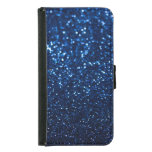 Blue Glitter Texture Festive Sparkle Samsung Galaxy S5 Wallet Case