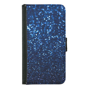 Blue Glitter Texture Festive Sparkle Samsung Galaxy S5 Wallet Case