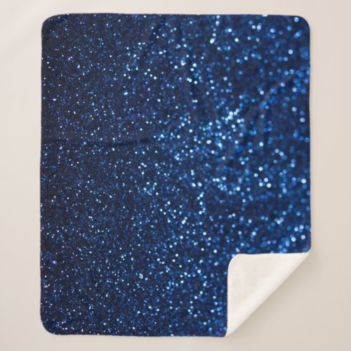 Blue Glitter Texture Festive Sparkle Sherpa Blanket