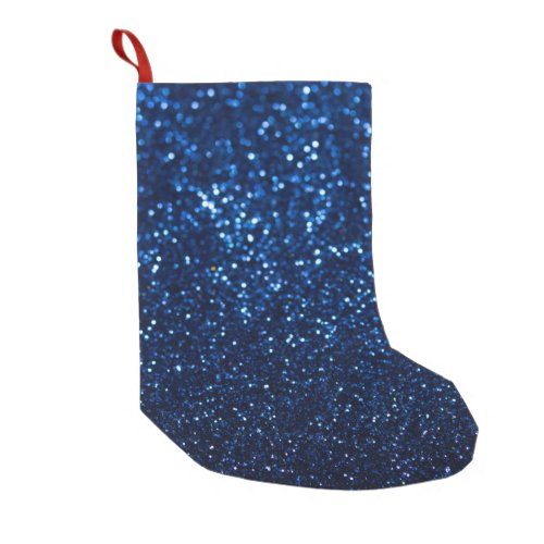 Blue Glitter Texture Festive Sparkle Small Christmas Stocking