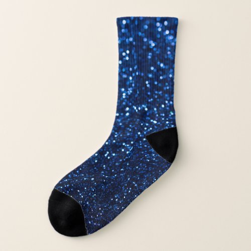 Blue Glitter Texture Festive Sparkle Socks